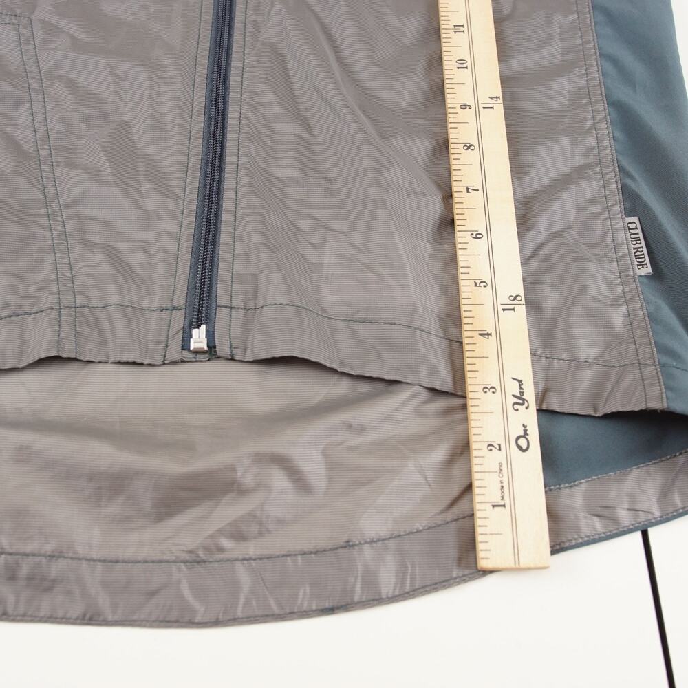 Club Ride Full Zip Reflective Detail Lightweight Windbreaker Gray Jacket Mens S - Picture 4 of 9
